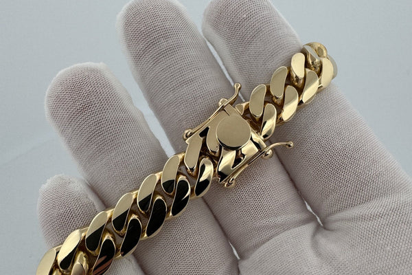 18K handmade gold Cuban link chain with box clasp - Ott Family Jewelry karat comparison guide