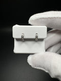 10mm 10k White Gold 1/8ctw Natural Diamond Huggies 1.2g