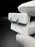 10mm 10k White Gold 1/8ctw Natural Diamond Huggies 1.2g