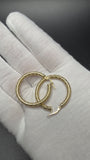 30mm x 3mm 14k Yellow Gold Fancy Hoops 2.4g