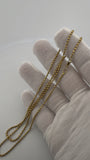 24" 14K Yellow Gold Diamond Cut Moon Bead 2mm 7.2g
