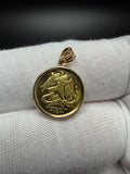 1/20 oz Isle of Man Gold Angel Coin Pendant — .9999 Fine Gold in 14K Bezel