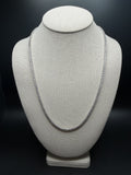 22" Silver 1ctw Natural Diamond Tennis Chain 3mm 28.3g