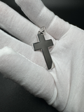 1.75” Silver Square Flat Cross 5.5mm Bail 4.5g