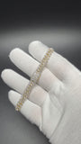 8" Gold over Silver 6ctw VS/VVS Lab Diamond Cuban Bracelet 8mm 19.2g