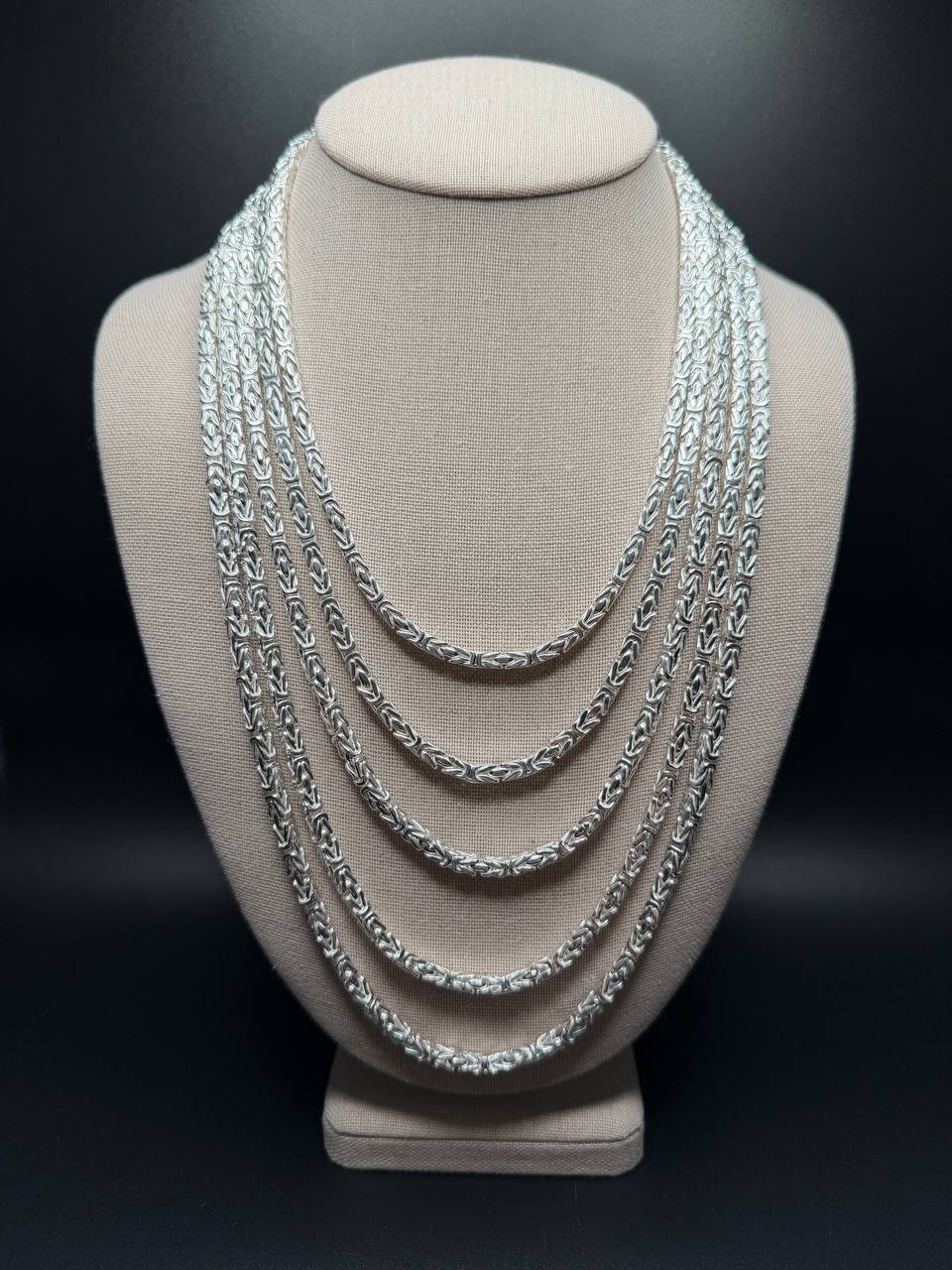 4mm Solid 925 Silver Byzantine Chain | Ott Family Jewelry