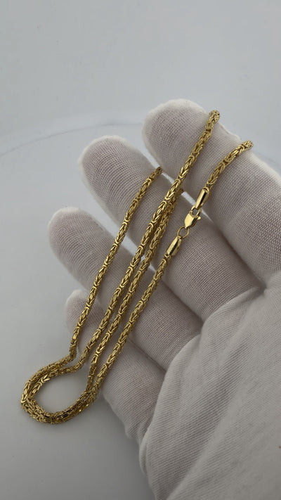 22" 14k Yellow Gold Byzantine 2mm 7.5g
