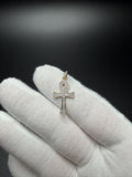 1" 10k Yellow Gold Ankh 1/5ctw Natural Diamond Pendant 3mm Bail 1.33g