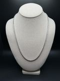 22" Silver 1ctw Natural Diamond Tennis Chain 3mm 28.3g