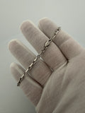 8" 14K White Gold Herme$ 3mm 8.1g