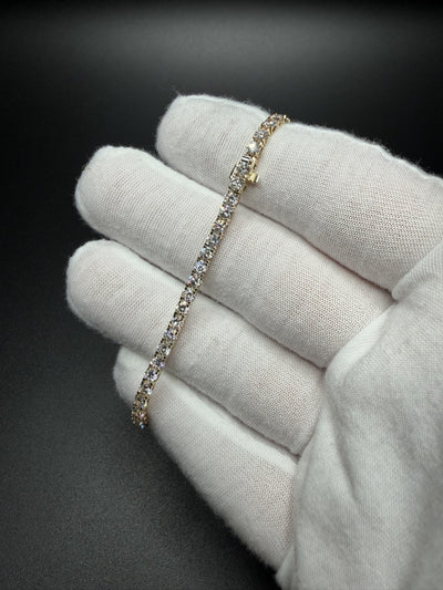 7" 14k Yellow Gold 6.07ctw E-F VS Lab Diamond Tennis Bracelet EGL Certified 3.2mm 6.3g