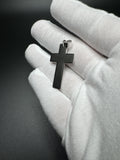 1.75” Silver Square Flat Cross 5.5mm Bail 4.5g