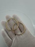 40mm x 2mm 14K Yellow Gold Hoops 2.1g