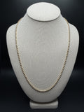 24" 14k Yellow Gold Dia Cut Moon Bead Chain 3mm 15.63g