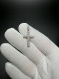 1.25" Silver Latin Cross Pendant 2/3ctw VS/VVS Lab Diamond 3.5mm Bail 1.9g