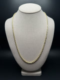 24" 14K Yellow Gold Rope Chain 3.7mm 8.3g