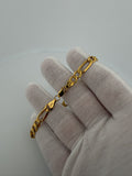 7.75" 14K Yellow Gold Figaro 6.5mm 9.4g