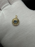 13mm 14K yellow gold round evil eye pendant, 1.1g – Ott Family Jewelry (1)