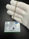7" 14k Yellow Gold 7.2ctw E-F VS Lab Diamond Tennis Bracelet EGL Certified 3.5mm 8.68g