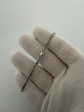 7.5" 14K White Gold Rounded Box 2.5mm 3.0g