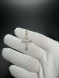 1.25" 10k Yellow Gold .6ctw VS/VVS Lab Diamond Latin Cross 6mm Bail 1.9g