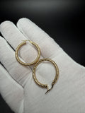 30mm x 3mm 14k Yellow Gold Fancy Hoops 2.4g