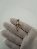 1.25" 14K yellow gold cross / crucifix pendant, 1.0g – Ott Family Jewelry (1)