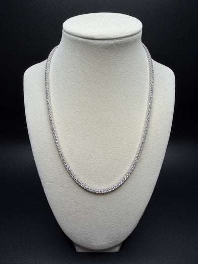 18" Silver 11ctw VS/VVS Lab Diamond Tennis Chain 3mm 21.1g