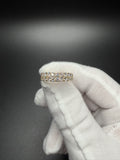 Size 10 Gold over Silver 1.75ctw VS/VVS Lab Diamond 2 Row Ring 6mm 4.3g