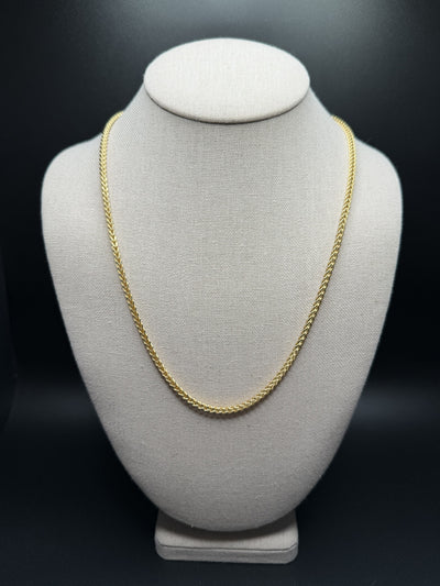 22" 14K Yellow Gold Foxtail Franco 3mm 10.8g