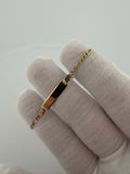 6" 14K Yellow Gold Diamond Cut Figaro Baby ID Bracelet 2.5mm 1.73g