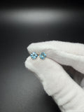 6mm 14k Yellow Gold Blue Topaz Studs .65g