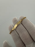 6" 14k Yellow Gold Puffed Mariner Baby ID Bracelet 4mm 4.0g