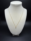 18" Gold over Silver Chain 1/4ctw Round Lab Diamond Solitaire Pendant 1.5g