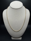 22" 14k Yellow Gold Dia Cut Moon Bead Chain 3mm 14.7g