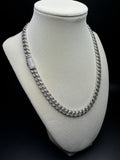 18" 8ctw Moissanite Silver Cuban 6mm 41.4g