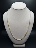24" 14k Yellow Gold Rope 3.5mm 27.4g