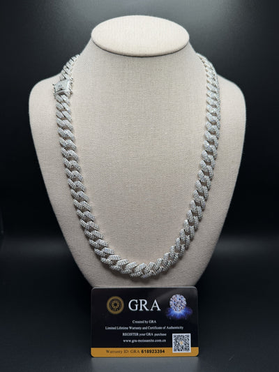 24" 12mm silver moissanite Cuban chain, 31.45ctw D VVS1, 133.6g – Ott Family Jewelry (1)