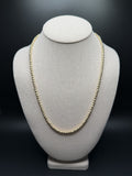 22" 10K Yellow Gold Diamond Cut Moon Bead Chain 4mm 11.0g