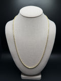 24" 10K Yellow Gold Rope Chain 3mm 16.75g