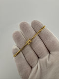 7" 10K Yellow Gold Cuban Bracelet 3mm 4.72g