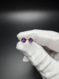 6mm 14k Yellow Gold Amethyst Studs .65g