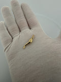 1" 14K Yellow Gold Italian Horn 3.5mm Bail .8g
