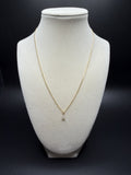 18" Gold over Silver Chain 1/4ctw Pear Lab Diamond Solitaire Pendant 1.3g