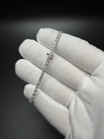 7" 14k White Gold 4.04ctw E-F VS Lab Diamond Tennis Bracelet EGL Certified 2.8mm 5.9g