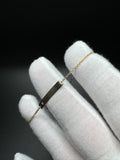 6-6.5" 14k Yellow Gold Anchor Link Baby ID Bracelet with Pink Heart 1.5mm 1.23g
