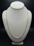 24" 14k Yellow Gold Rope 3mm 18.4g