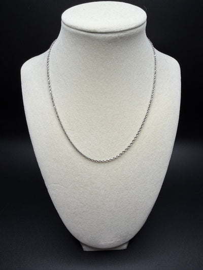 16" 14K White Gold Rope 1.6mm 3.46g
