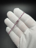 7" 2.2mm lab diamond and ruby alternating tennis bracelet, 1.50ctw, 925 silver, 5.0g – Ott Family Jewelry (1)