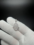 1.25" Silver Hamsa Pendant 2/3ctw VS/VVS Lab Diamond 4.2mm Bail 2.1g